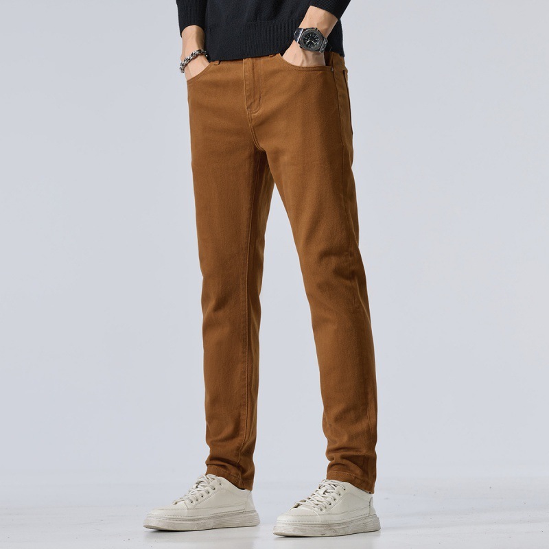 High-end Yellow-brown Coffee-colored Jeans - Image 2