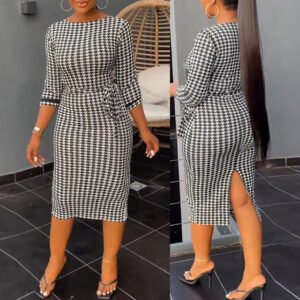 Hip-hugging Form-fitting Professional Skirt With Mid-length Sleeves