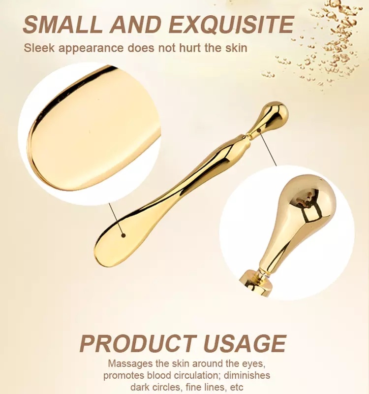 Eye Cream Stick Roller For Face Metal Spatula Puff Applicator Eye Cream Massager Facial Cream Massage Sticks Eye Metal Makeup Spatula Eye Wand 10cm - Image 10
