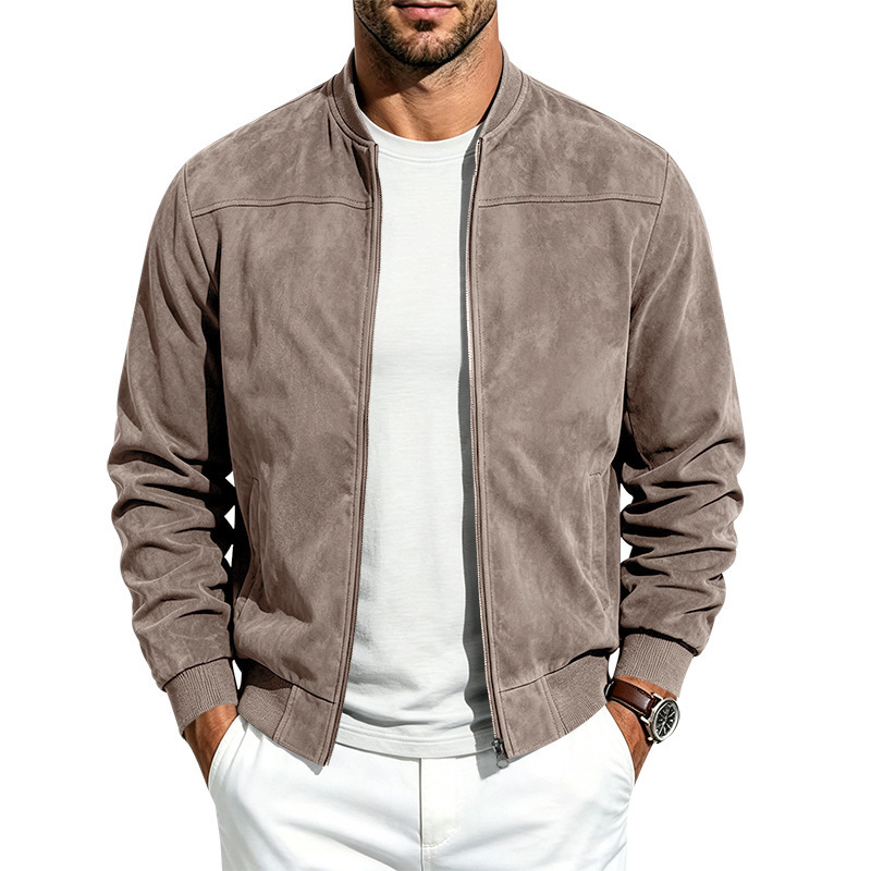 Suede Long-sleeve Zip-up Jacket - Image 5