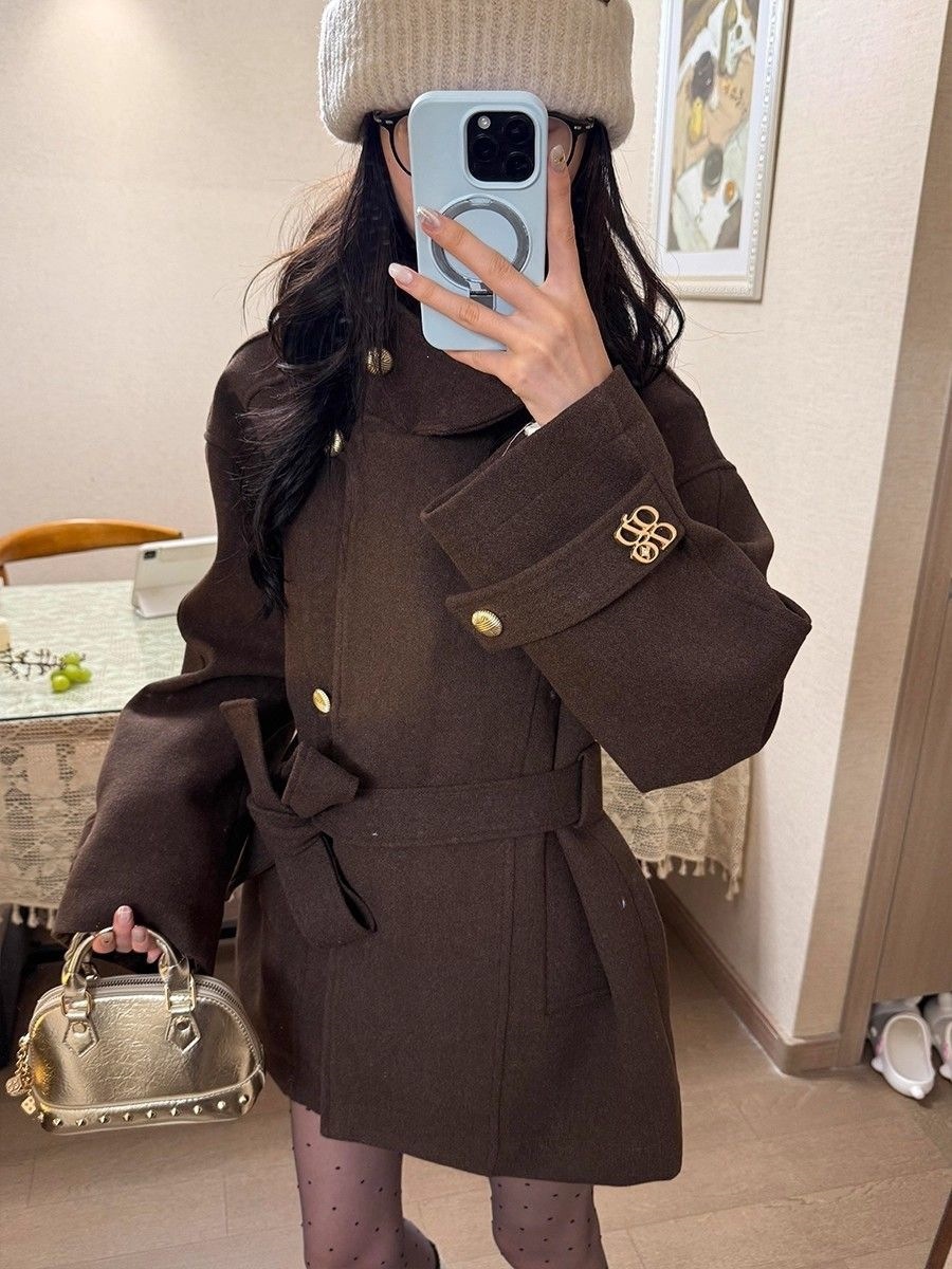 Women's Stand-collar Short Wool Coat - Image 4