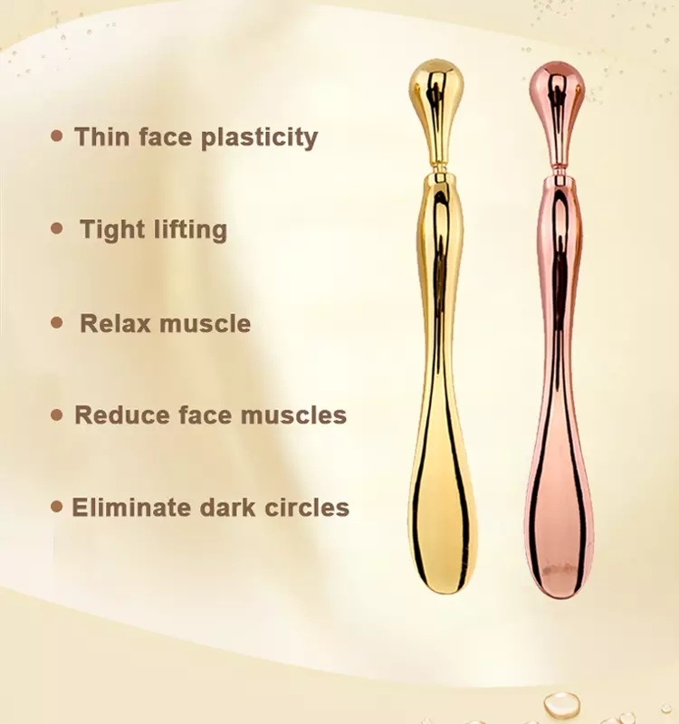Eye Cream Stick Roller For Face Metal Spatula Puff Applicator Eye Cream Massager Facial Cream Massage Sticks Eye Metal Makeup Spatula Eye Wand 10cm - Image 4