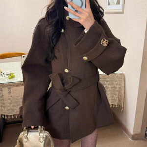 Women's Stand-collar Short Wool Coat
