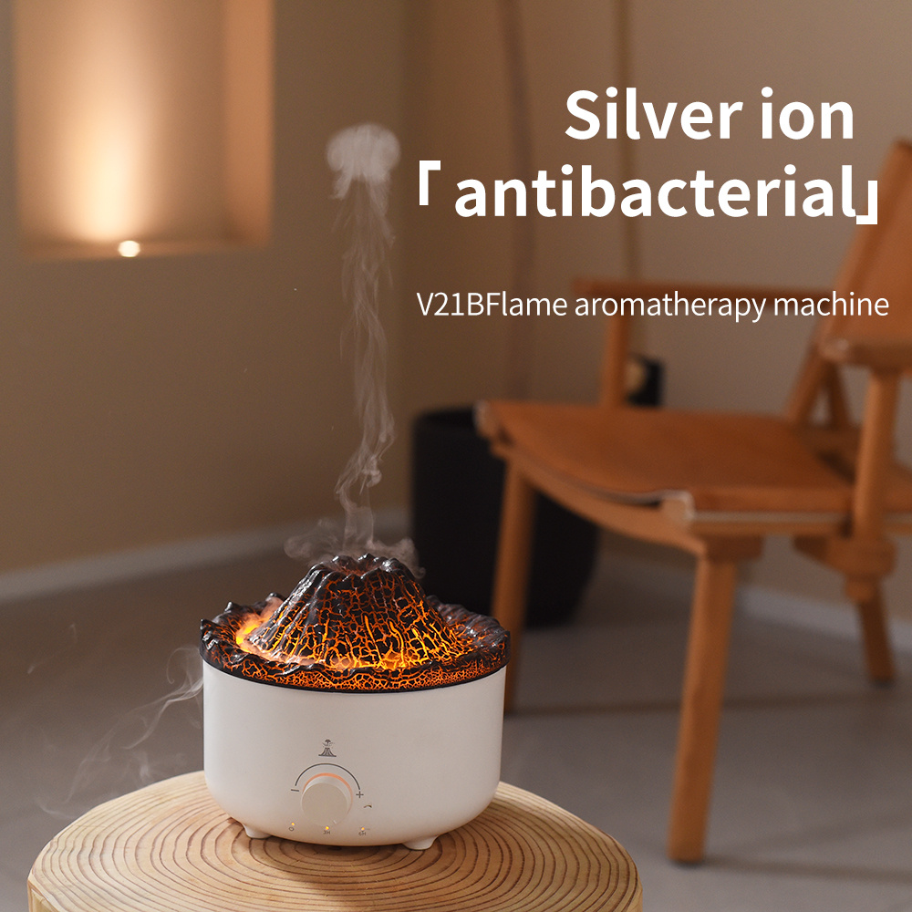 Mute Of New Small Simulated Flame Volcano Humidifier Flame Humidifier Volcano Diffuser Home Decorations - Image 2