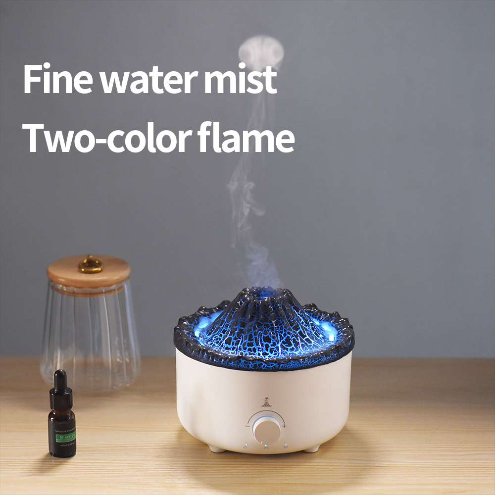 Mute Of New Small Simulated Flame Volcano Humidifier Flame Humidifier Volcano Diffuser Home Decorations - Image 8