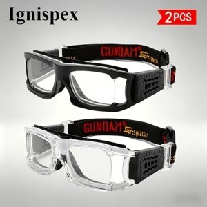 2 Pcs Sports Protective Goggles For Men Impact Resistant Detachable Strap Eyewear Comfortable Wrap Around Frame Suitable For Basketball Football Cycling And Various Ball Game Activities.