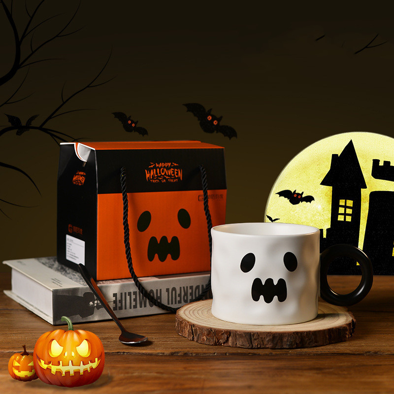 Pumpkin Ceramic Cup Party Favor Ceramic Cups With Handle Portable Cute Halloween Gift Mug Durable Halloween Party Supplies - Image 5