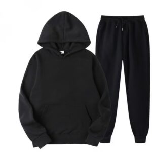 2025 New Men Spring Autumn Solid Hoodie 2Pcs Tracksuit Casual Sport Suit