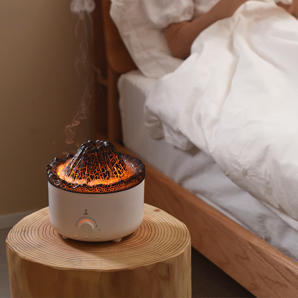 Mute Of New Small Simulated Flame Volcano Humidifier Flame Humidifier Volcano Diffuser Home Decorations - Image 10