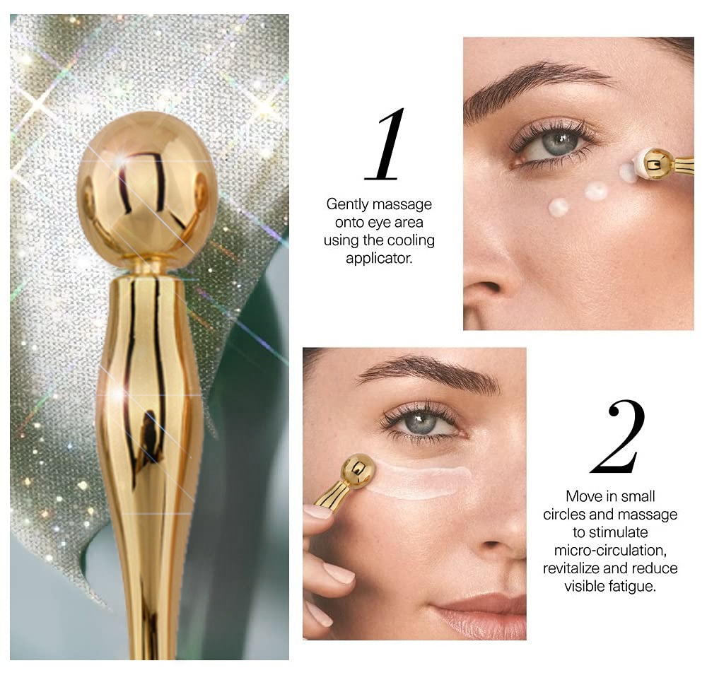 Eye Cream Stick Roller For Face Metal Spatula Puff Applicator Eye Cream Massager Facial Cream Massage Sticks Eye Metal Makeup Spatula Eye Wand 10cm - Image 3