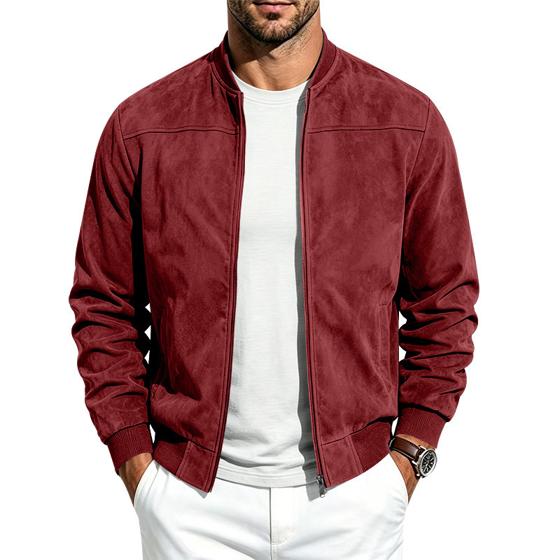 Suede Long-sleeve Zip-up Jacket - Image 3