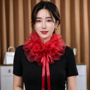 Same As The Internet Celebritys Faux Collar Mesh Bow Tie Versatile For Dance And Everyday Wear Silk Scarf